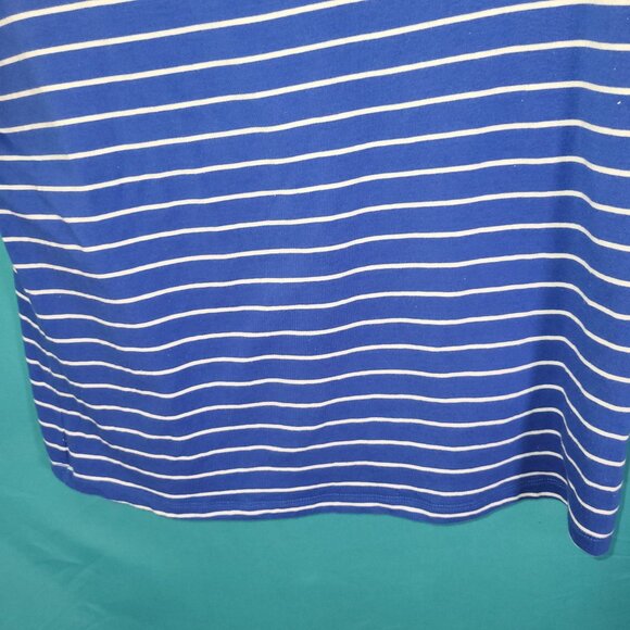 Striped Blue & White Boat Neck Top By Rafaella Size PM - Picture 3 of 11